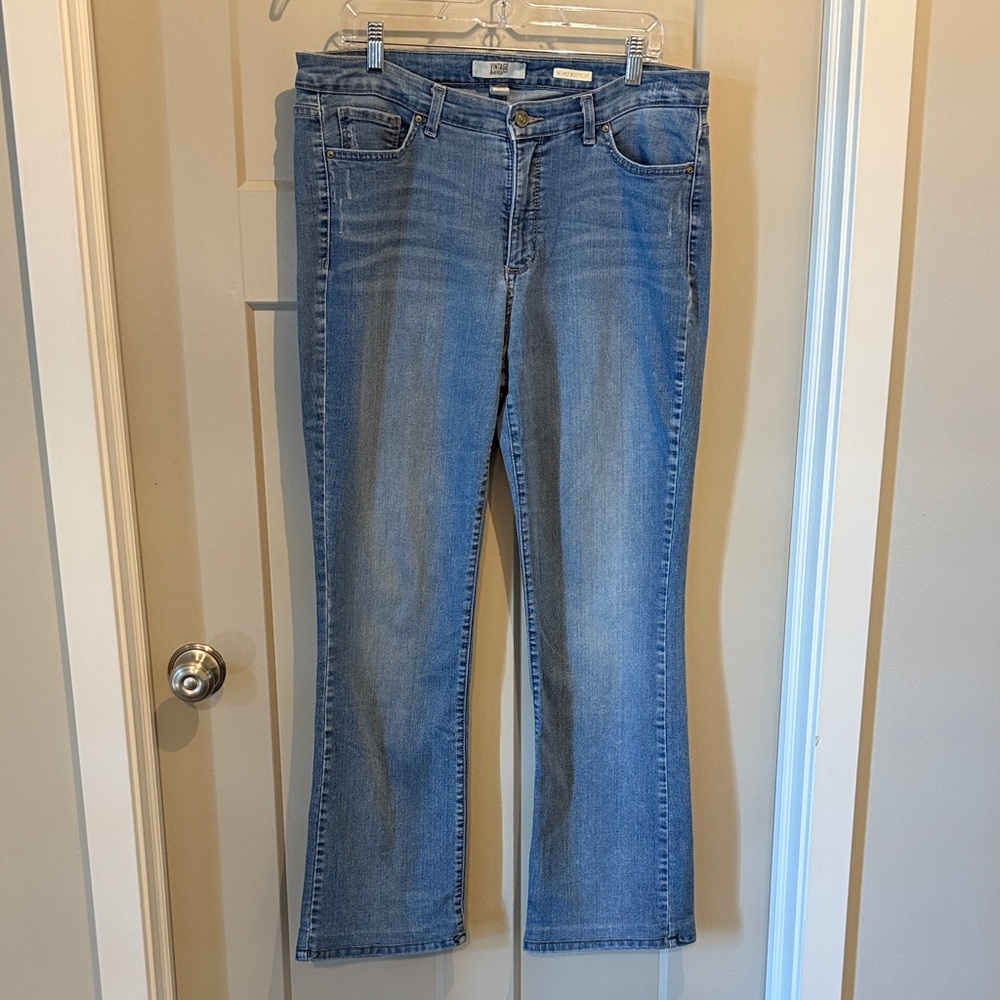 Vintage America Light Blue Boho Boot Cut Jeans Size 14/32